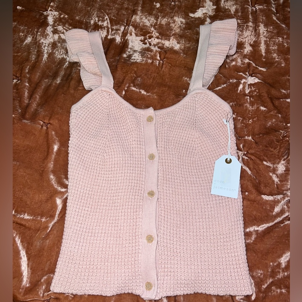 Light pink coco+jaimeson crochet top